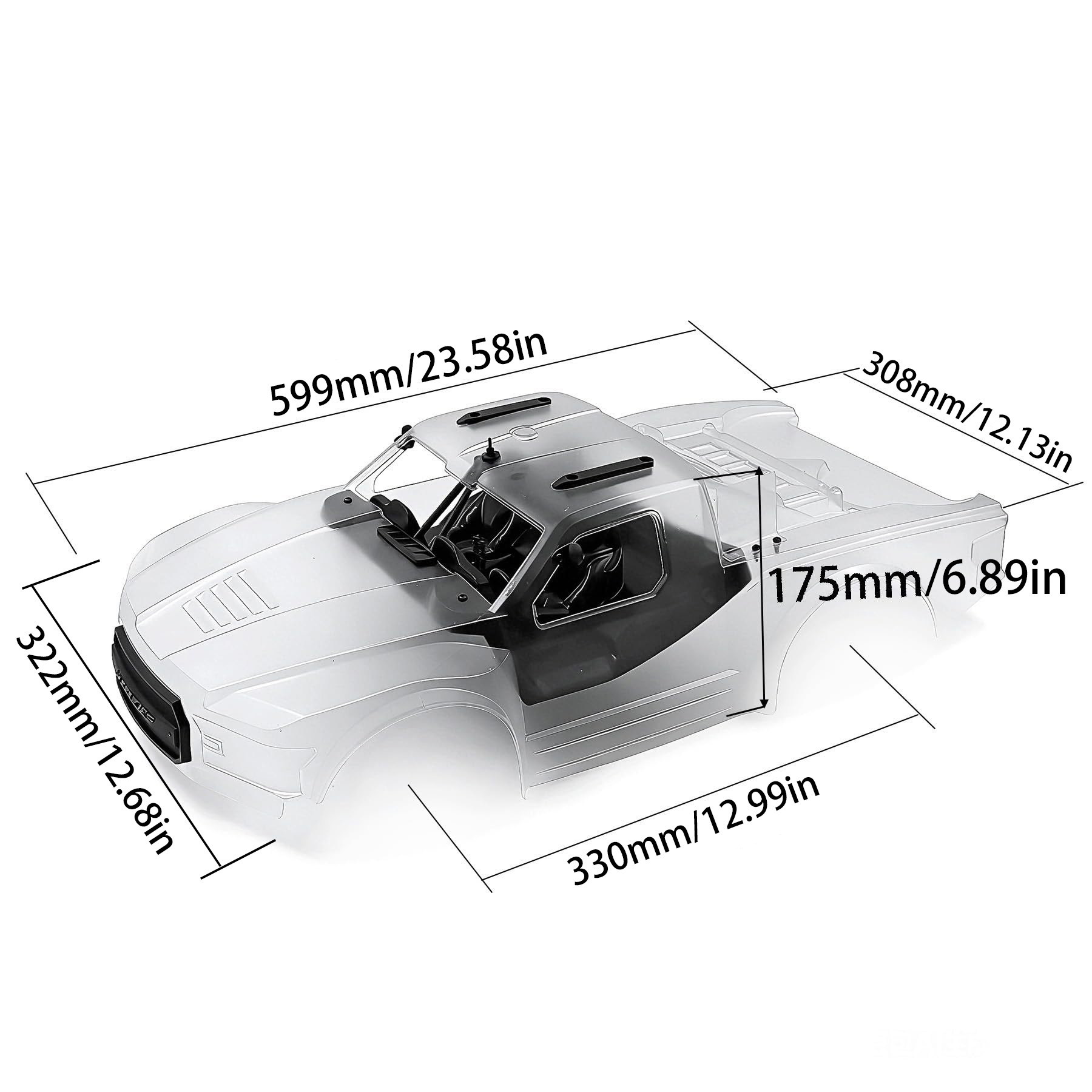 1:10 Kısa Mesafe Kamyon PC Göv - Body Shell Rc incelemesi ve fiyatı